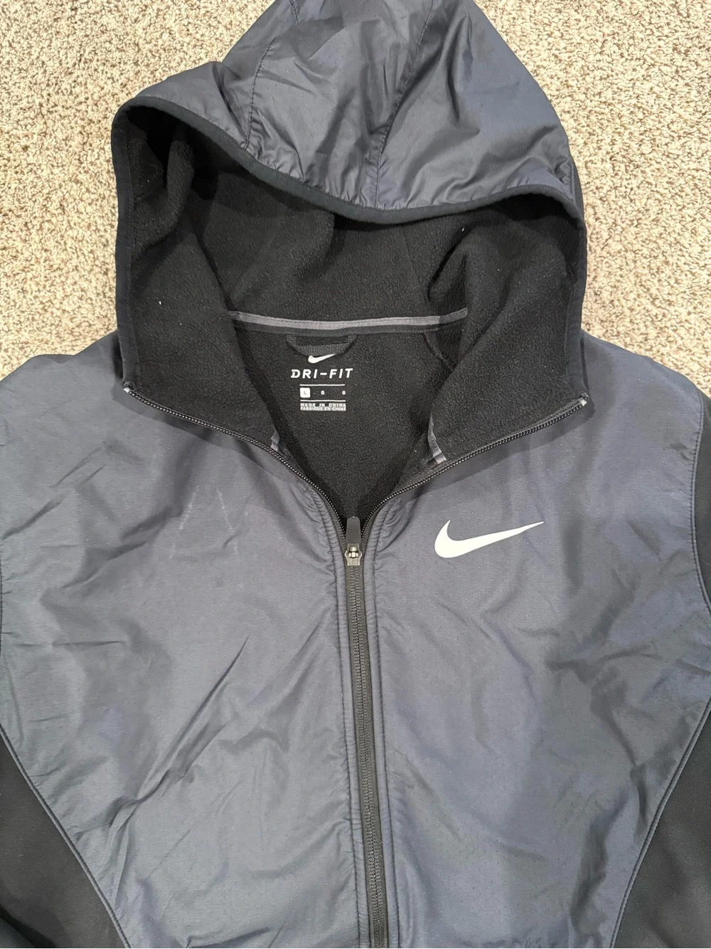 Nike Black Hooded Dri-FIT Full-Zip Jacket